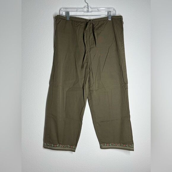 PARA Y2K Vintage Gasoline Embroidered Capri Cotton Bohemian Size 12 - Picture 2 of 14